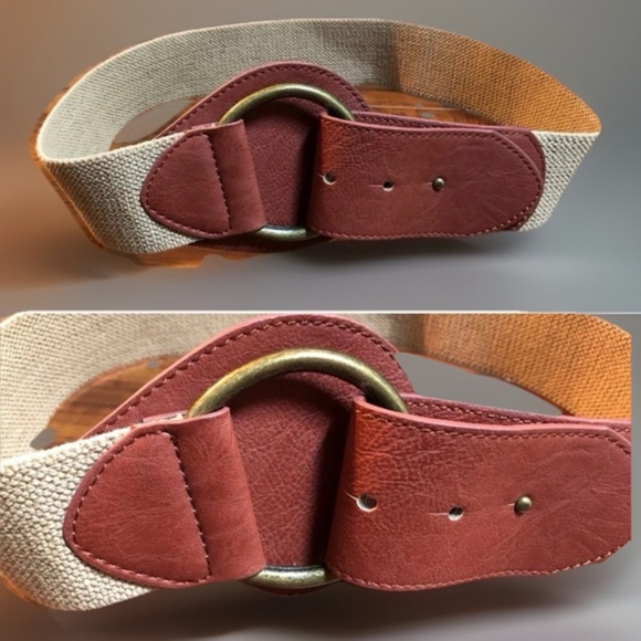 Khaki Brass Burgundy Loop Buckle Belt main image 7